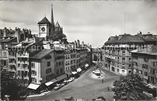 Geneve GE Place du Bourg de Four et la Cathedrale de St Pierre Kat. Geneve