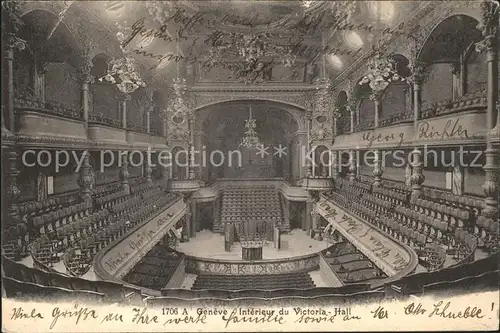 Geneve GE Interieur du Victoria Hall Kat. Geneve