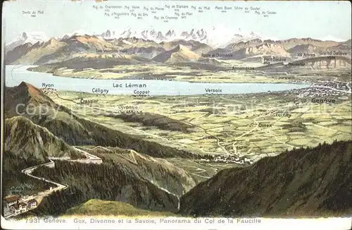 Geneve GE Gex Divonne et la Savoie Panorama du Col de la Faucille Kat. Geneve