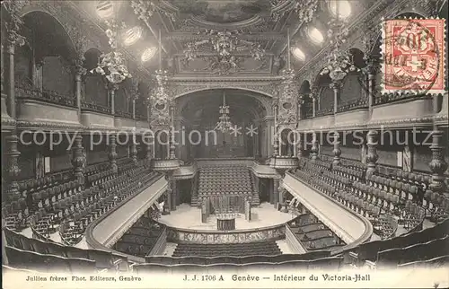 Geneve GE Interieur du Victoria Hall Kat. Geneve