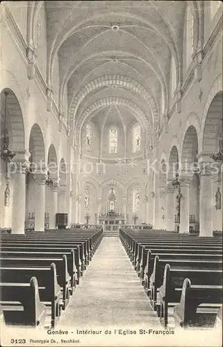 Geneve GE Interieur de l Eglise St Francois Kat. Geneve