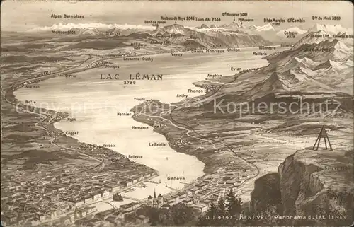 Geneve GE et Lac Leman Panorama Vue generale Kat. Geneve