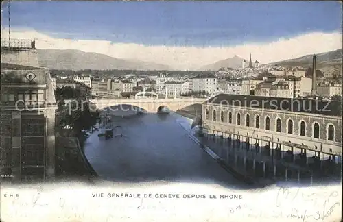 Geneve GE Vue generale depuis le Rhone Kat. Geneve