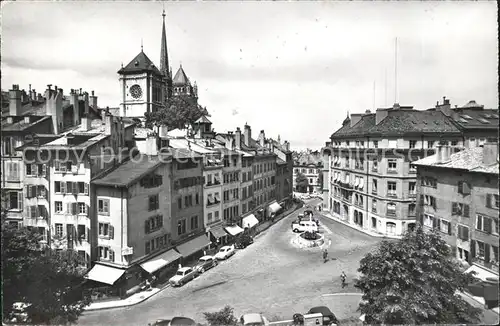 Geneve GE Place du Bourg de Four et la Cathedrale de St Pierre Kat. Geneve