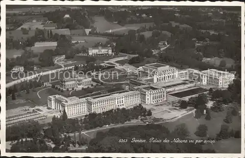 Geneve GE Palais des Nations vu par avion Kat. Geneve