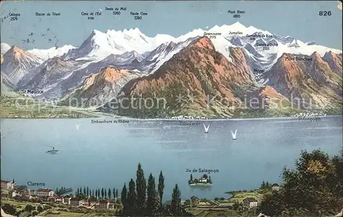 Geneve GE Lac Leman et les Alpes Kat. Geneve