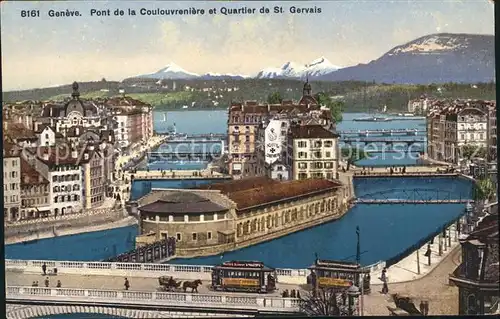 Geneve GE Pont de la Coulovreniere et Quartier de St Gervais Kat. Geneve