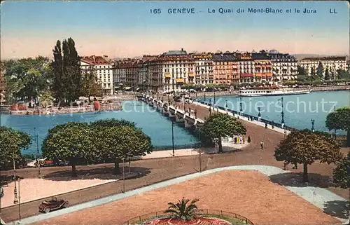 Geneve GE Le Quai du Mont Blanc et le Jura Kat. Geneve