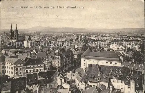 Basel BS Blick von Elisabethenkirche Kat. Basel
