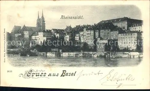 Basel BS Rheinpartie mit Muenster Kat. Basel
