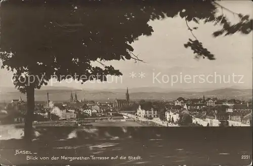 Basel BS Blick von Margarethen Terrasse auf Stadt Kat. Basel