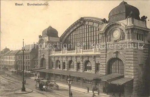 Basel BS Bundesbahnhof Pferdewagen Kat. Basel