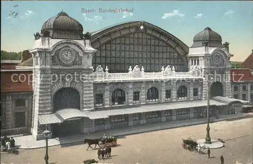 Basel BS Bundesbahnhof Pferdewagen Kat. Basel