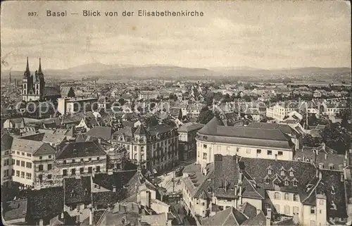 Basel BS Blick von Elisabethenkirche Kat. Basel