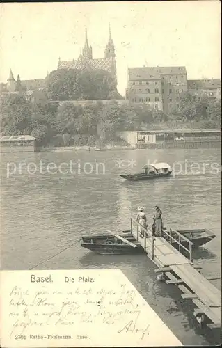 Basel BS Pfalz Faehre Bootssteg Kat. Basel