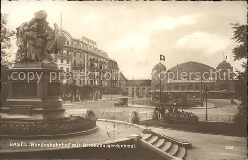 Basel BS Bundesbahnhof Strassburger Denkmal Kat. Basel