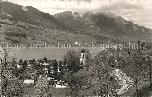 Sachseln OW mit Sarnersee und Pilatus Kat. Sachseln