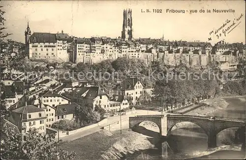 Fribourg FR Vue de la Neuville Kat. Fribourg FR