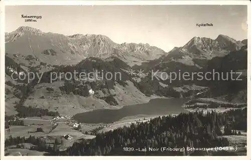 Lac Noir FR mit Kaiseregg und Spitzfluh Kat. Fribourg FR