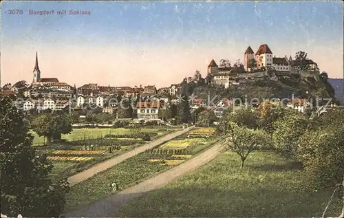 Burgdorf Bern mit Schloss und Kirche Kat. Hasle Burgdorf