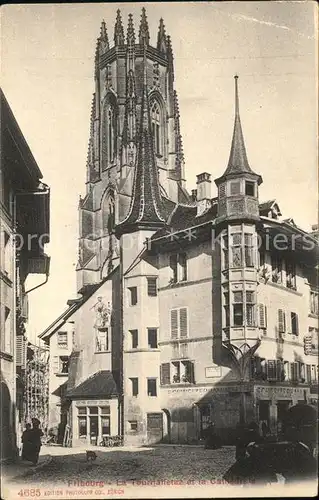 Fribourg FR La Tournalletaz et la Cathedrale Kat. Fribourg FR