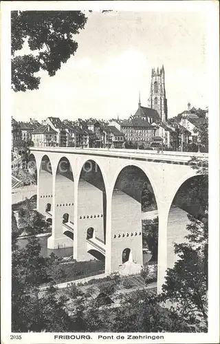 Fribourg FR Pont de Zaehringen Cathedrale Kat. Fribourg FR