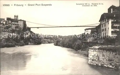 Fribourg FR Grand Pont suspendu Kat. Fribourg FR