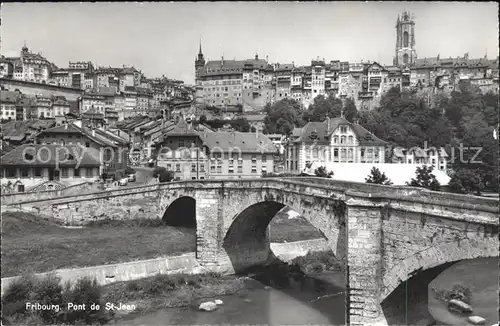 Fribourg FR Pont de St Jean Panorama Kat. Fribourg FR