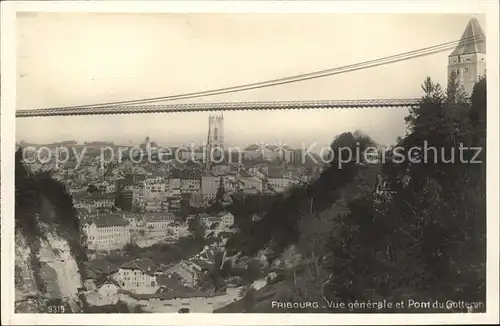 Fribourg FR Vue generale et Pont du Gotteron Kat. Fribourg FR