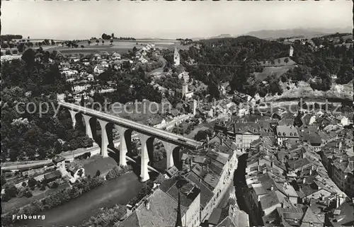 Fribourg FR Vue generale et Pont de Zaehringen Kat. Fribourg FR