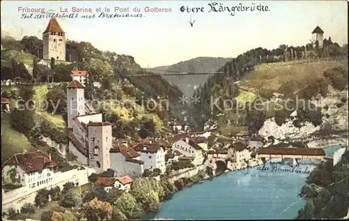 Fribourg FR La Sarina et le Pont du Gotteron Kat. Fribourg FR