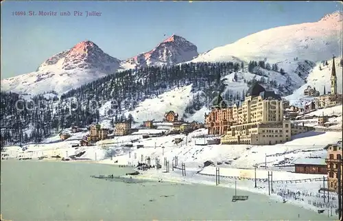 St Moritz GR See mit Piz Julier Kat. St Moritz