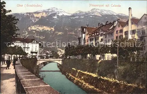 Chur GR Plessurquai mit Calanda Kat. Chur