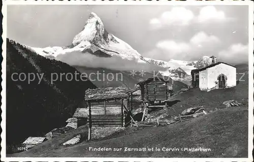 Zermatt VS Findelen et le Cervin Matterhorn Kat. Zermatt