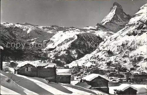 Zermatt VS Huetten Ortsansicht Kat. Zermatt