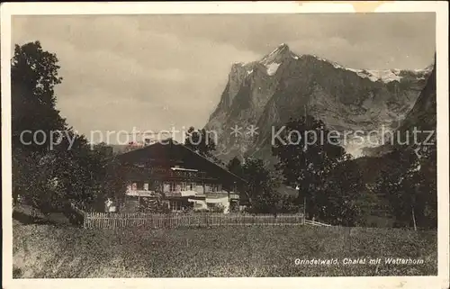 Grindelwald Chalet mit Wetterhorn Kat. Grindelwald
