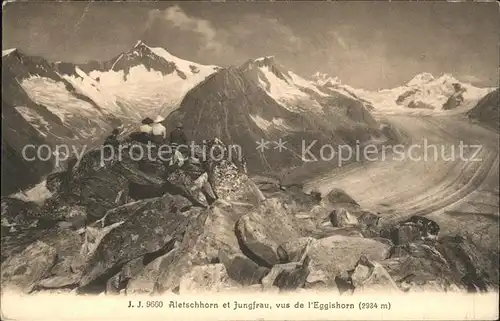 Jungfrau BE et Aletschhorn vus de l Eggishorn Kat. Jungfrau