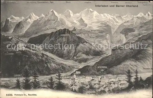 Interlaken BE mit Berner Alpen Kat. Interlaken