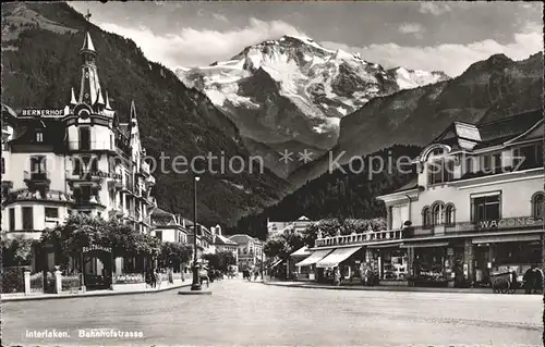 Interlaken BE Bahnhofstrasse Panorama Kat. Interlaken