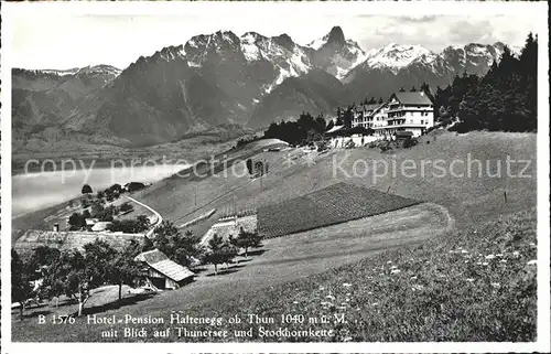 Haltenegg Thun mit Thunersee und Stockhornkette Kat. Heiligenschwendi