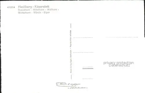 Hasliberg Kaeserstatt mit Rosen  Mittel  Well  und Wetterhorn Moench und Eiger / Hasliberg /Bz. Oberhasli