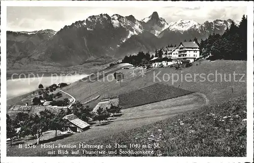 Haltenegg Thun mit Thunersee und Stockhornkette Kat. Heiligenschwendi