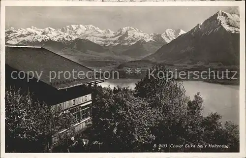 Haltenegg Thun Chalet Erika am Thunersee mit Alpenpanorama Kat. Heiligenschwendi