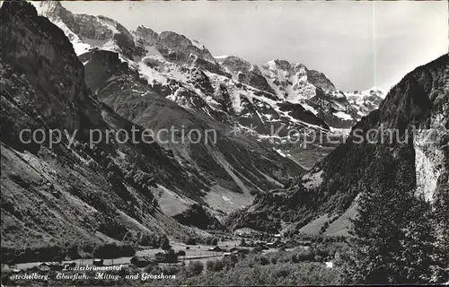 Lauterbrunnen BE Lauterbrunnental Stechelberg Ebnefluh Mittag und Grosshorn Kat. Lauterbrunnen