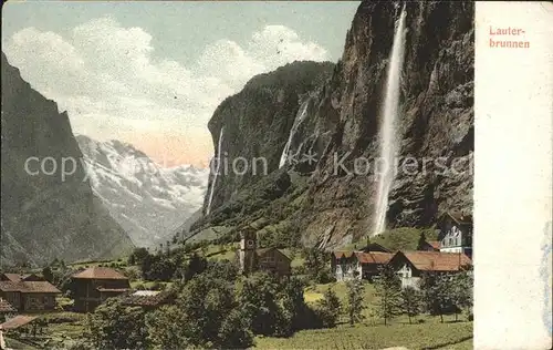 Lauterbrunnen BE mit Staubbach Wasserfall Kat. Lauterbrunnen