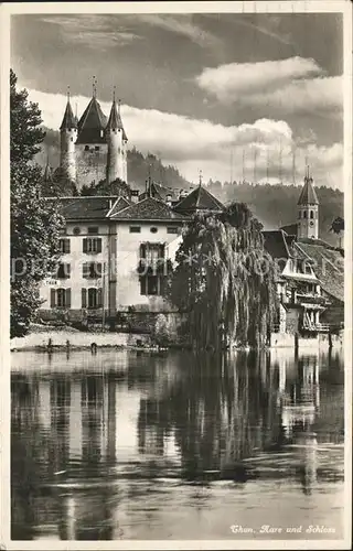 Thun BE Aarepartie und Schloss Kat. Thun