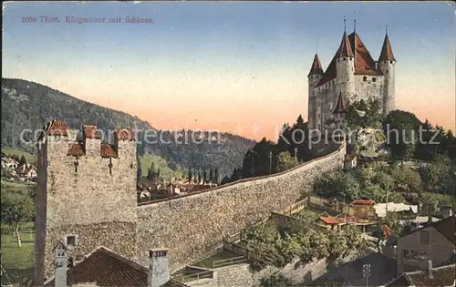 Thun BE Ringmauer mit Schloss Kat. Thun
