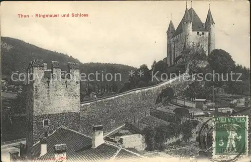 Thun BE Ringmauer und Schloss Kat. Thun