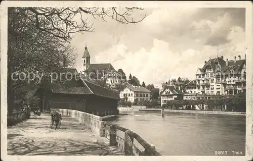 Thun BE Aare Promenade Kirche Kat. Thun