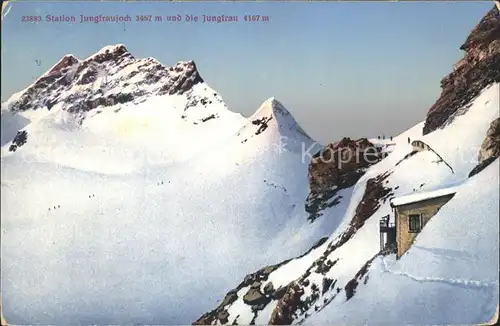 Jungfrau BE mit Jungfraujoch Station / Jungfrau /Rg. Finsteraarhorn